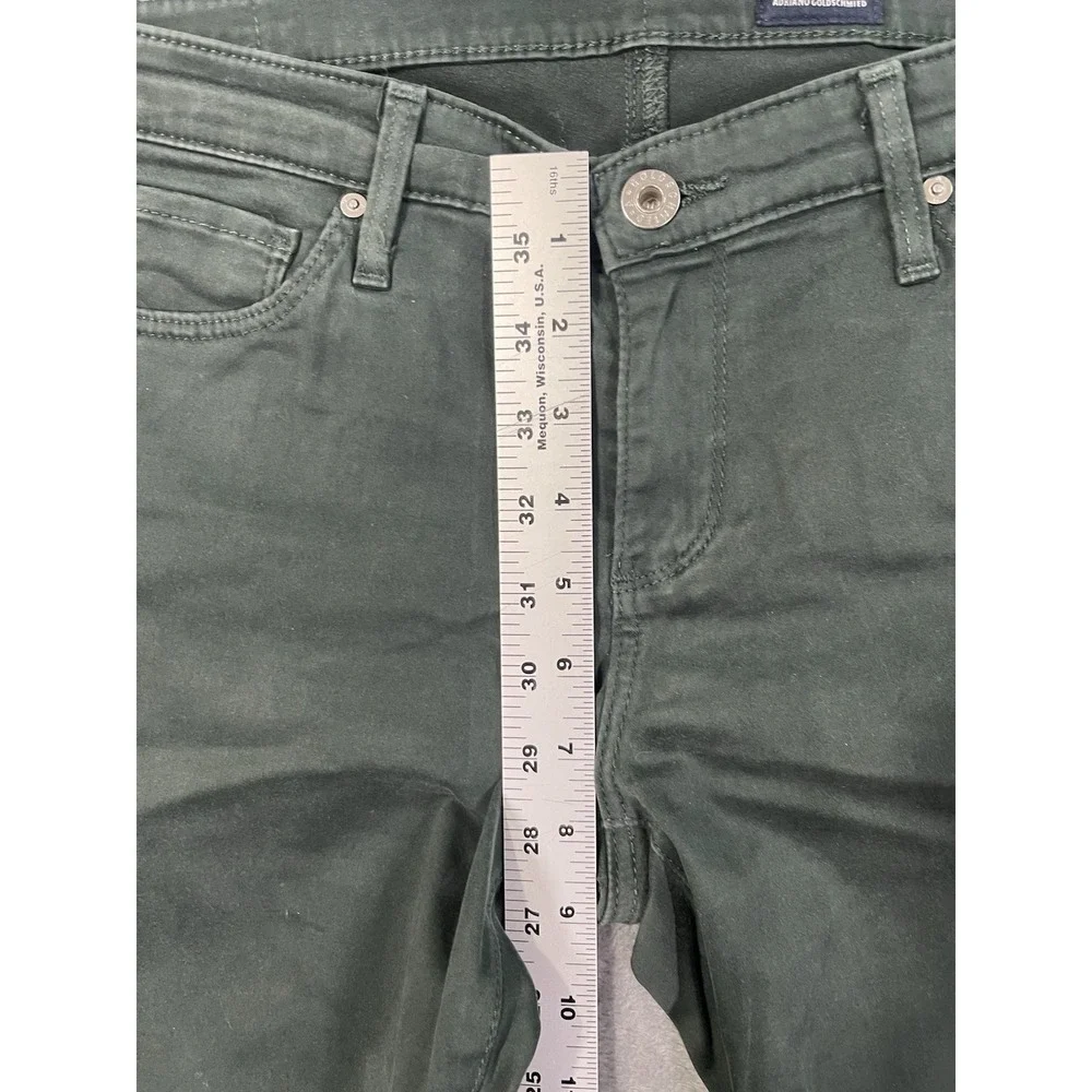 AG Adriano Goldschmied Chino Pants Womens 28R Green Soft Suede Skinny Ankle - Picture 4 of 9